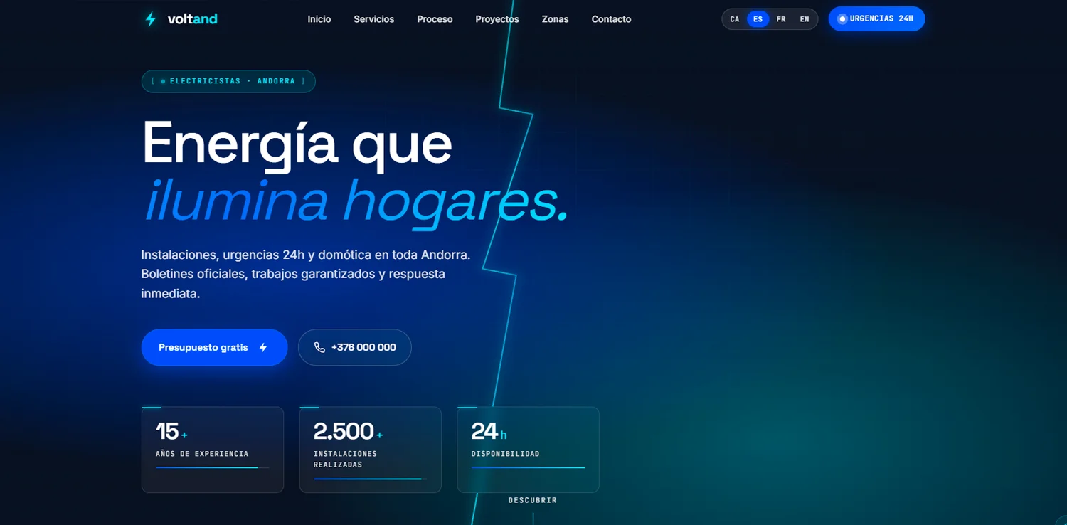 Proyecto web de electricistas Voltand — Andorra