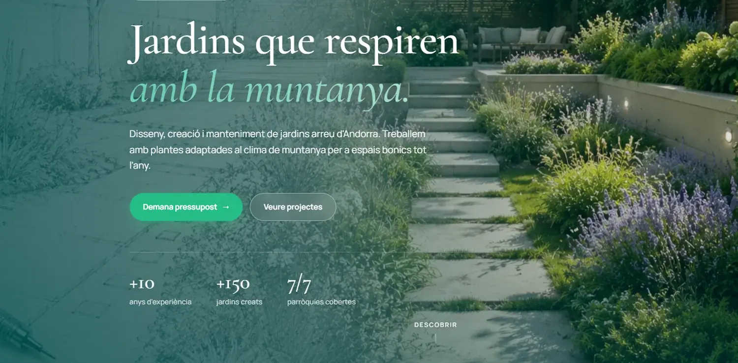 Proyecto web de jardinería Jardins de Muntanya